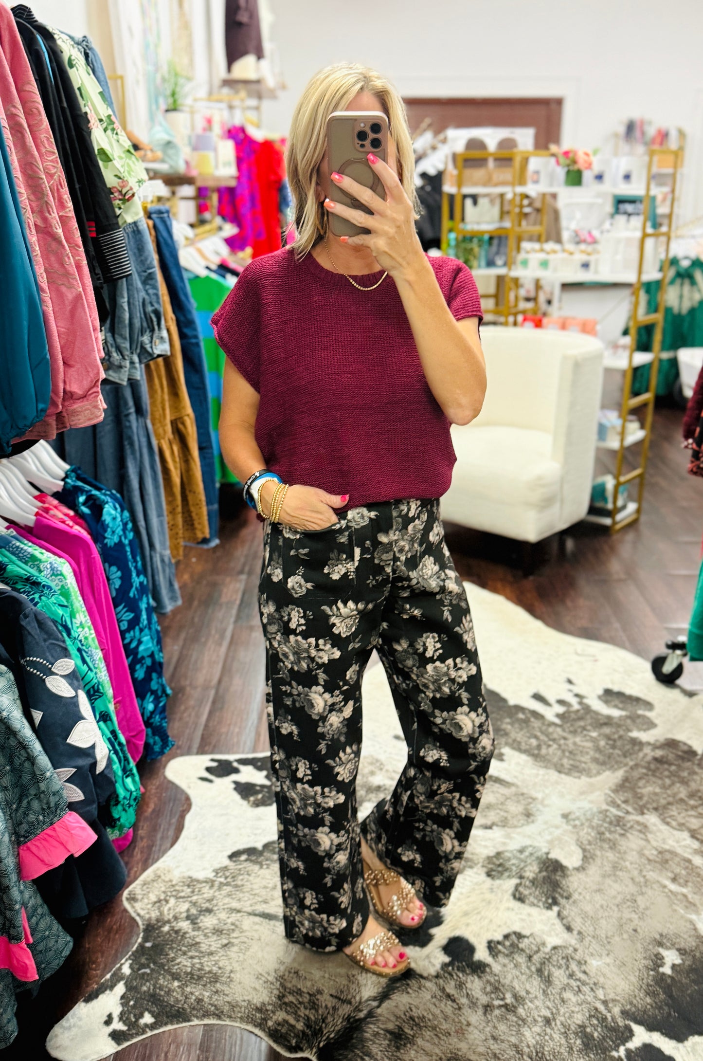 Black Garden Cropped Pants