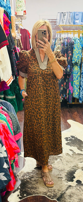 The Sutton Leopard Midi Dress