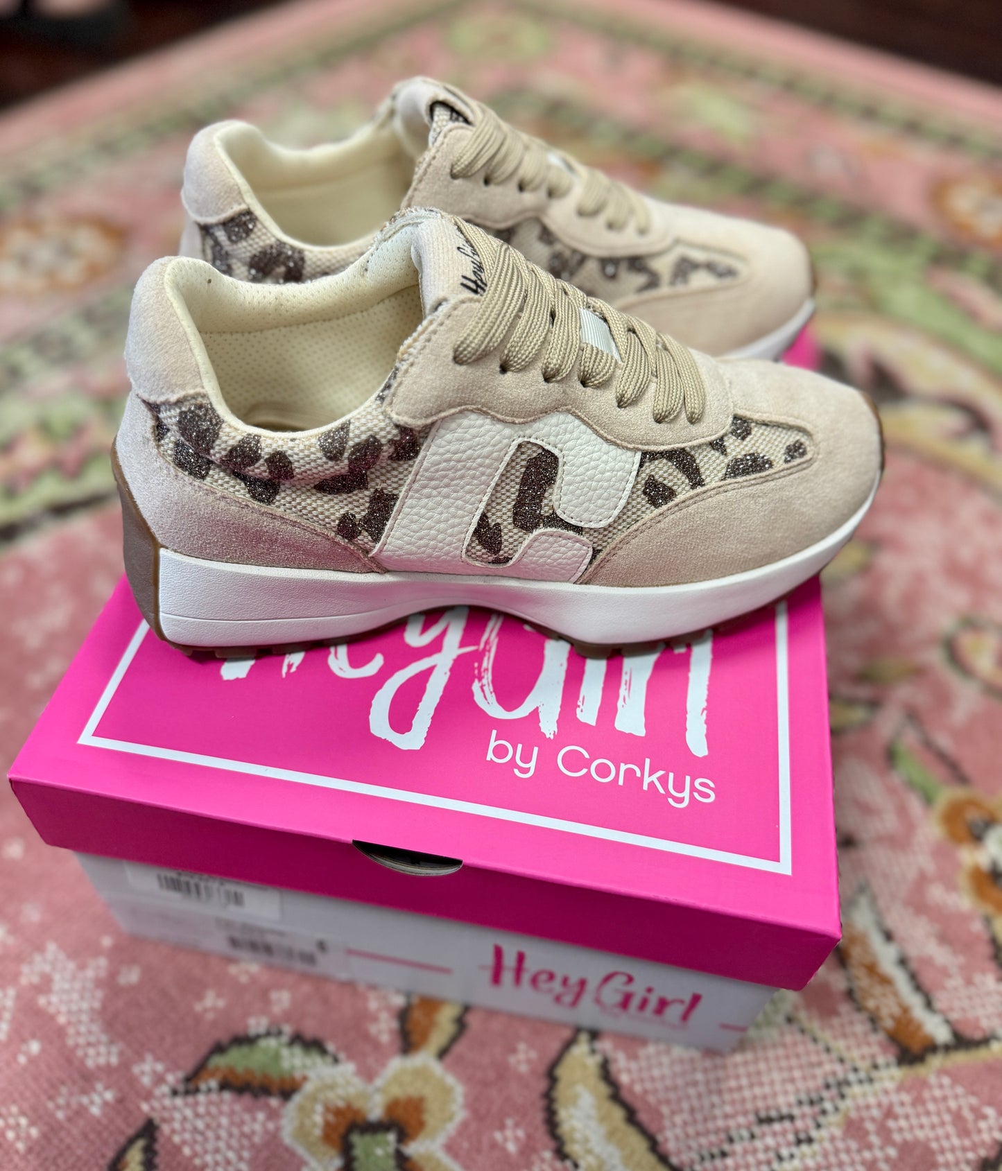 Corkys No Prob Sneaker Tan Sparkle Leopard
