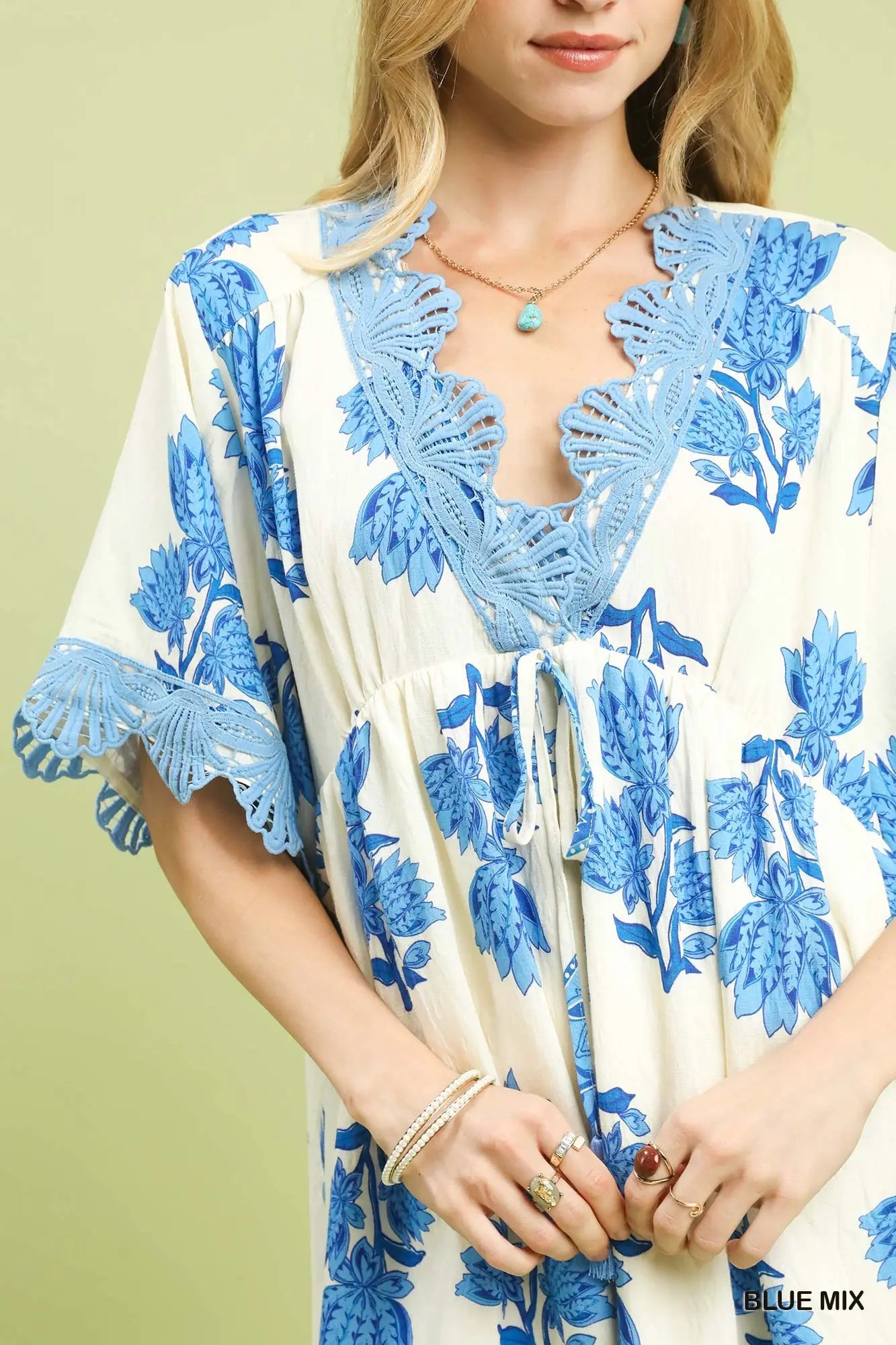 The Blue Haven Lace Appliqué Dress