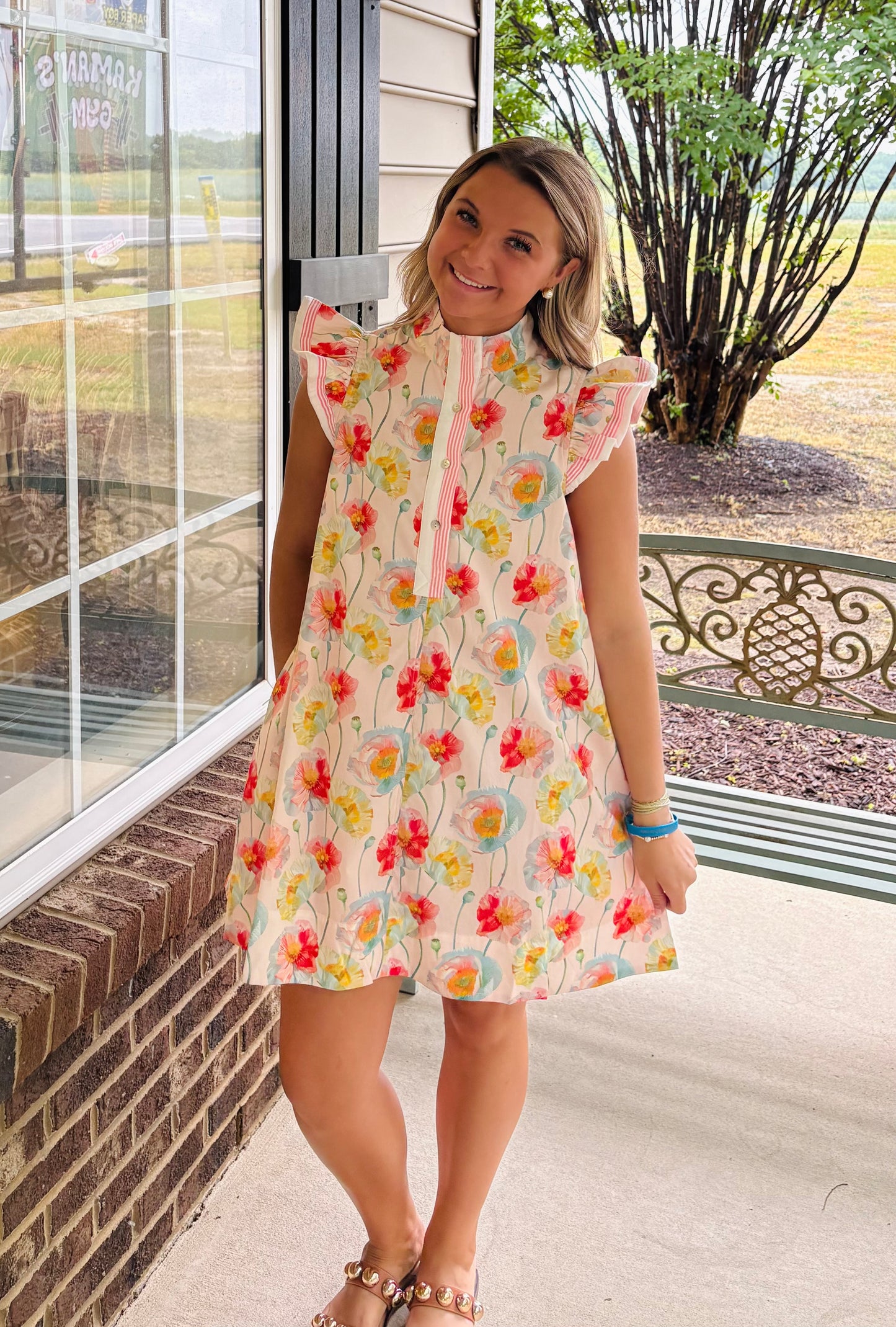 The Watercolor Peony Flutter Dress
