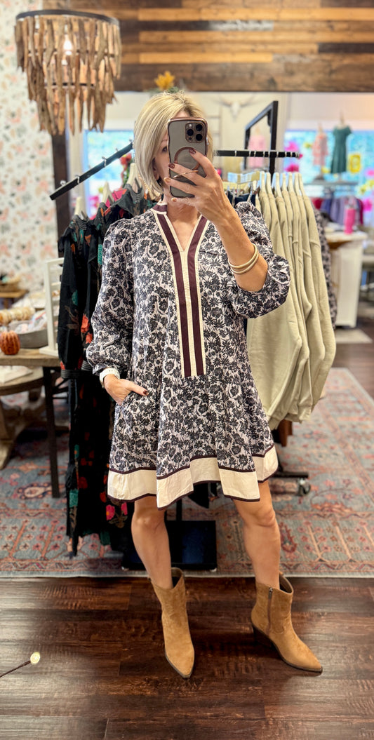 The Wren Floral Trim Dress