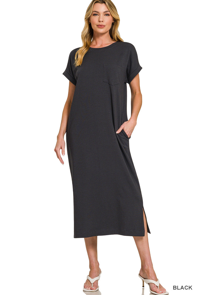 The Daily Comfort Pocket Midi Dress