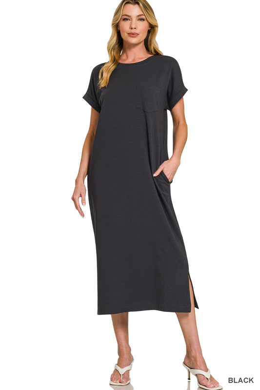 The Daily Comfort Pocket Midi Dress