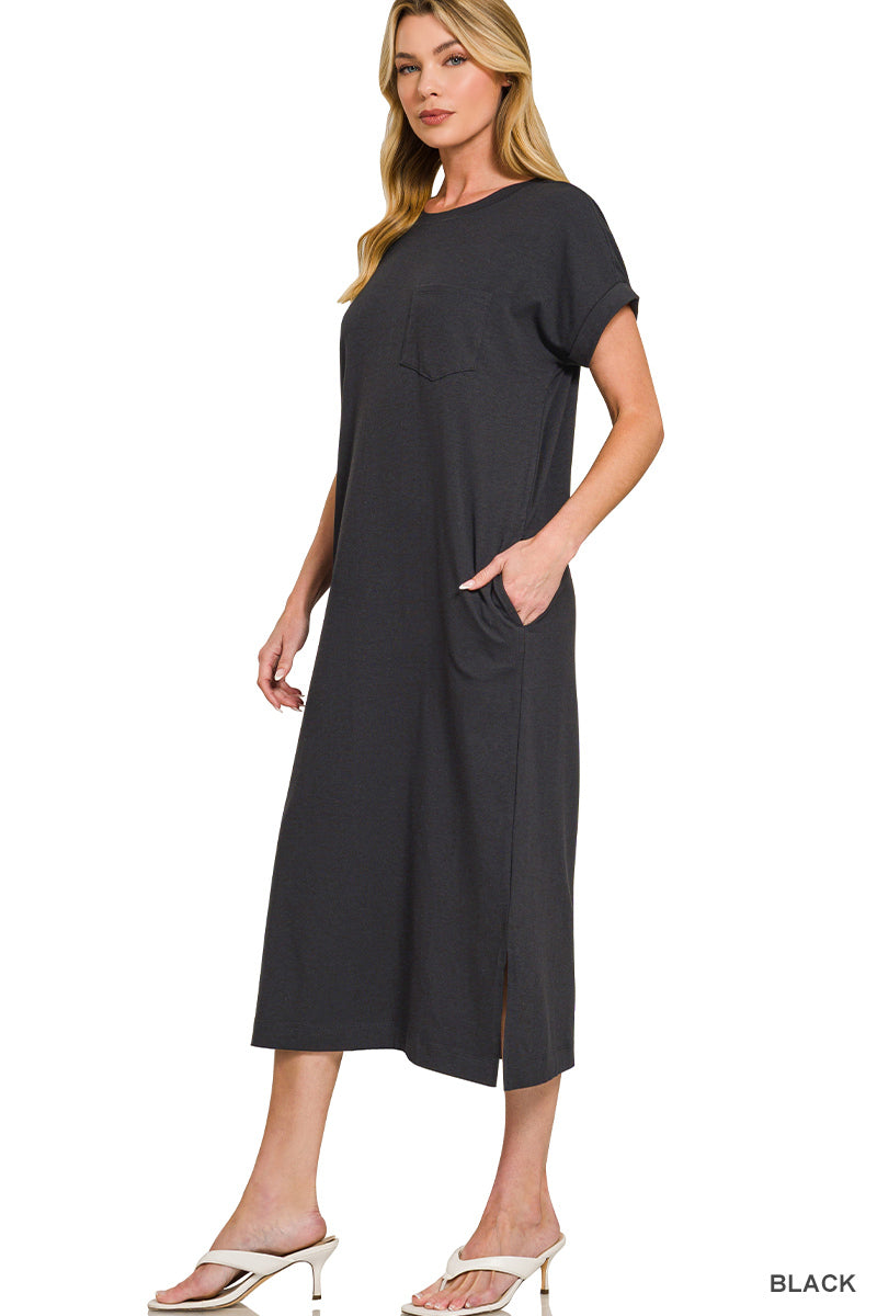 The Daily Comfort Pocket Midi Dress