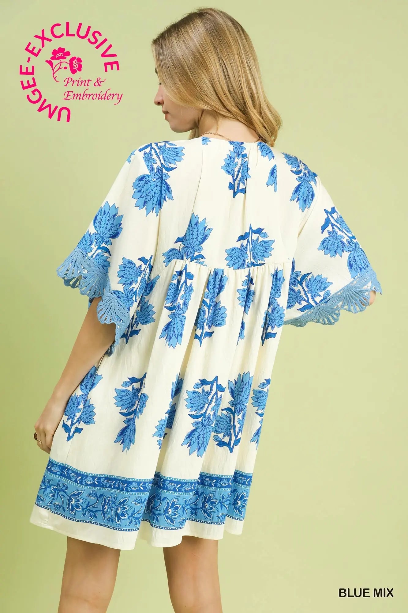 The Blue Haven Lace Appliqué Dress
