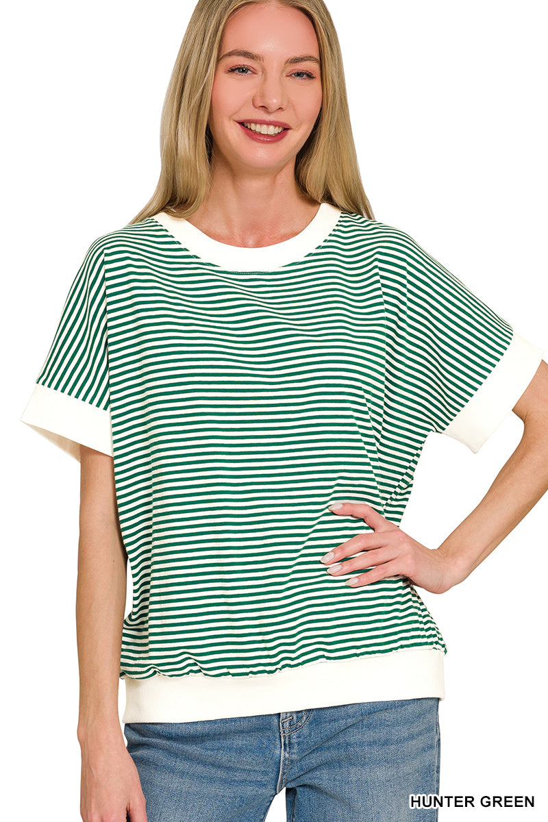 Go To Striped Relaxed Knit Top