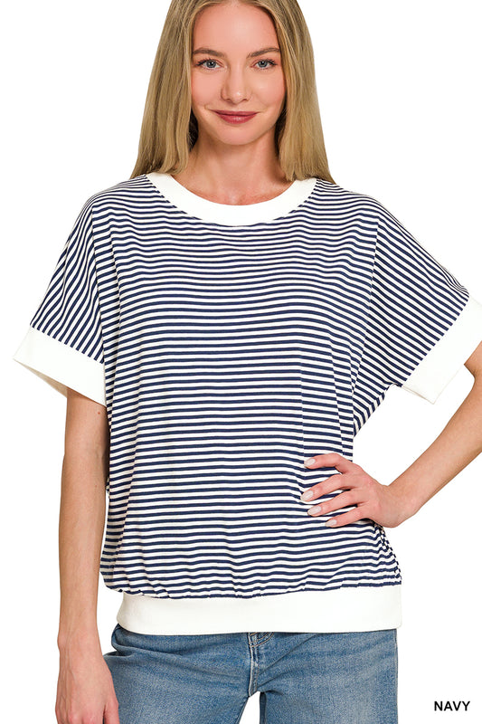 Go To Striped Relaxed Knit Top