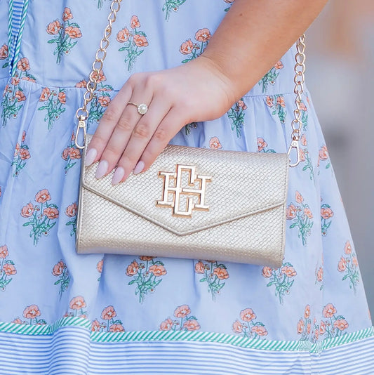 Caroline Hill - Carlington Clutch/Crossbody Gold