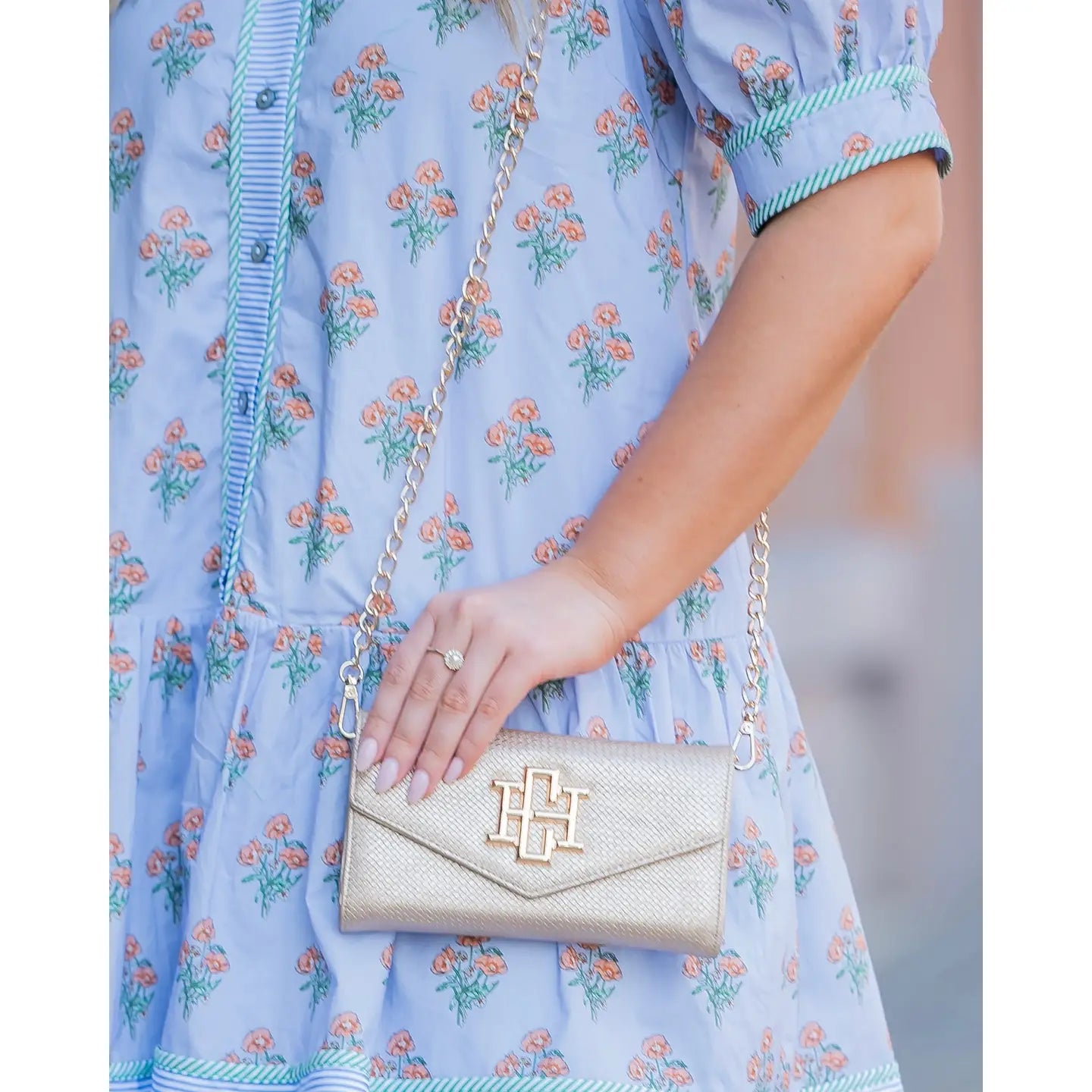Caroline Hill - Carlington Clutch/Crossbody Gold
