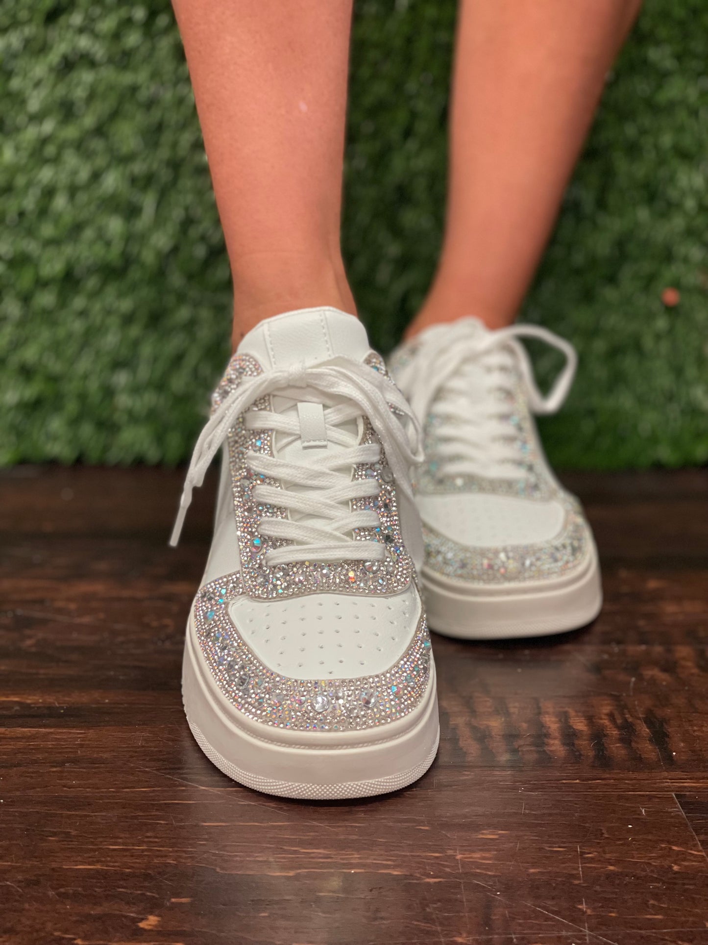 Corky's Clear Rhinestones Pregame Sneakers
