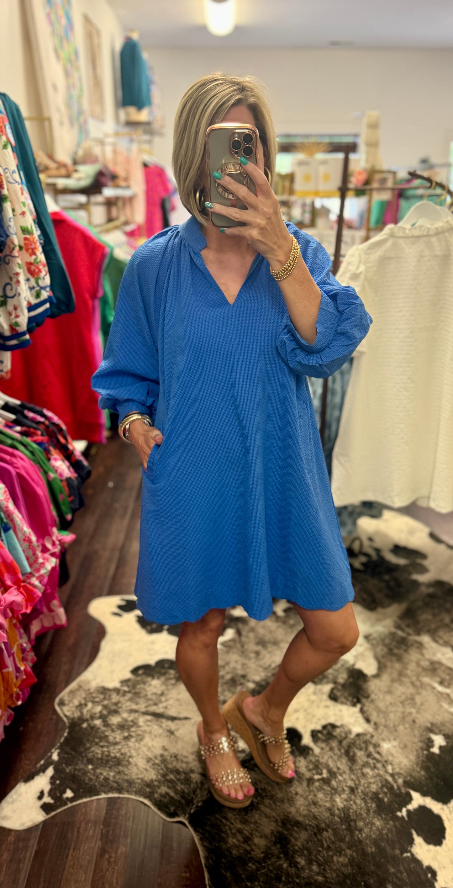 The Ocean Breeze Scallop Hem Dress