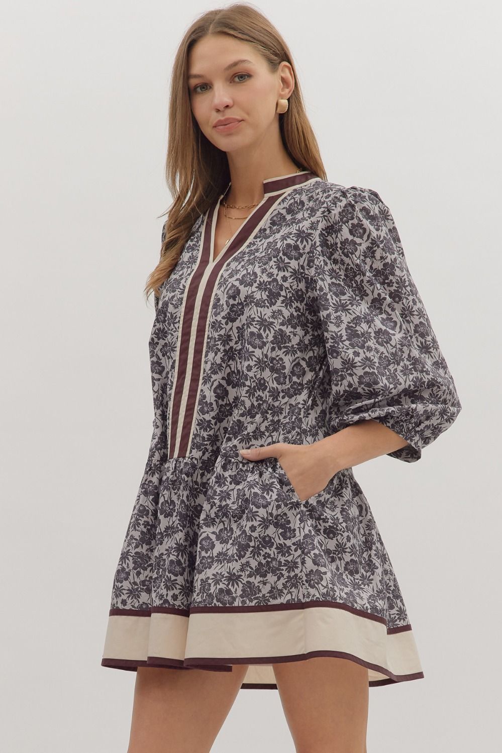 The Wren Floral Trim Dress