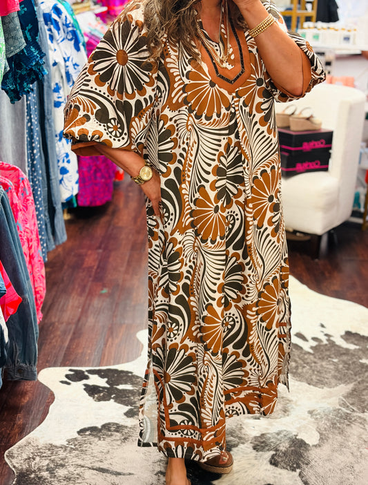 Boho Bloom Midi Dress