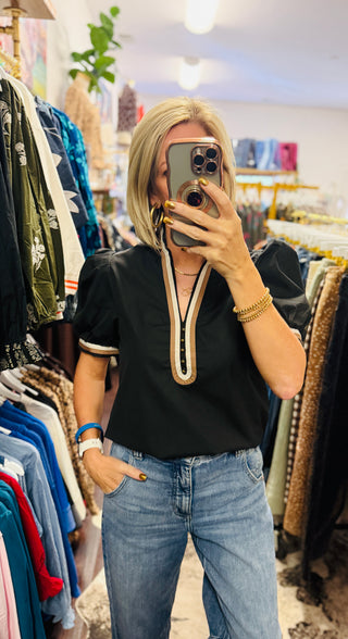The Collins Contrast Top