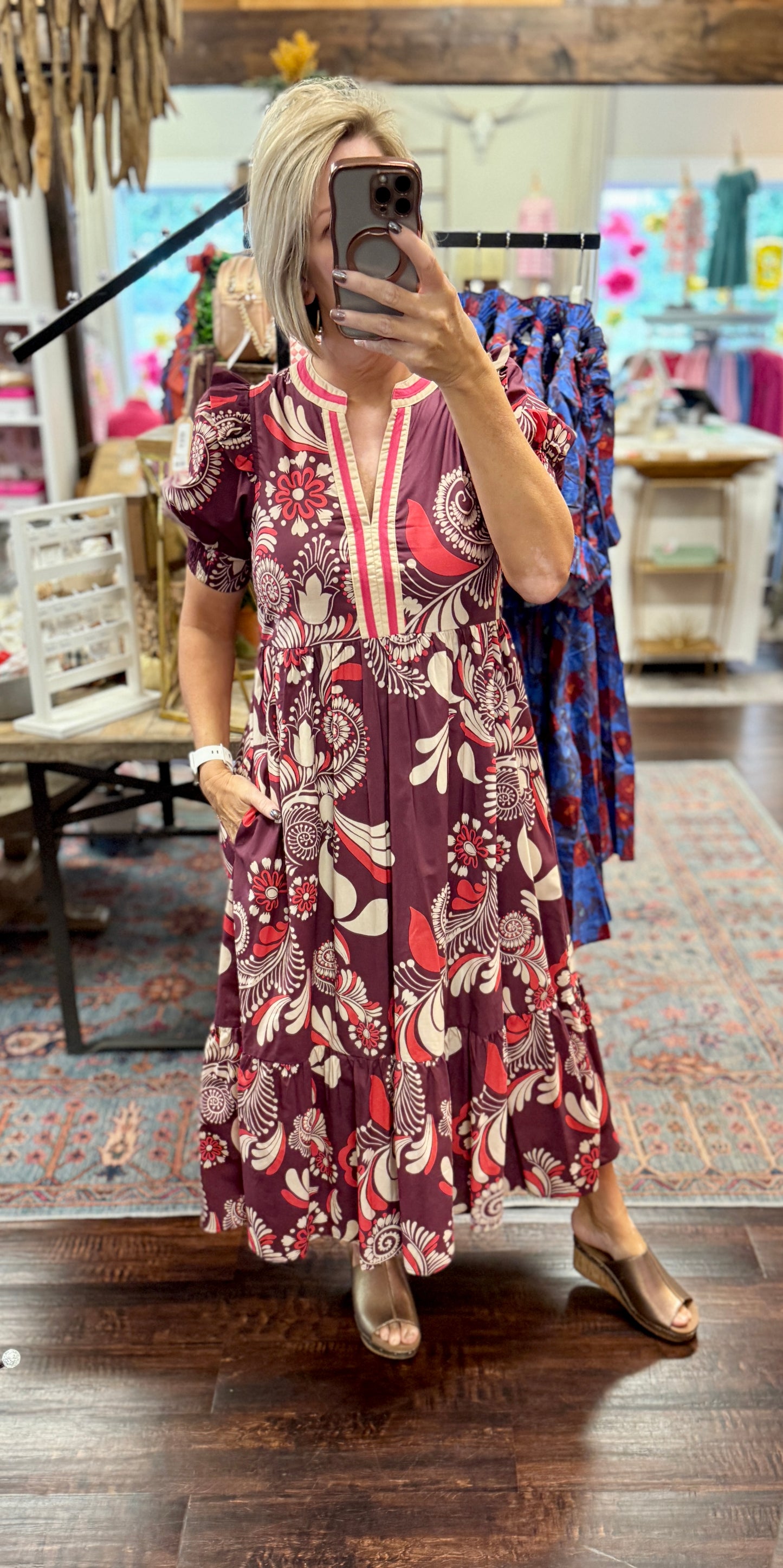The Meadow Grace Paisley Dress