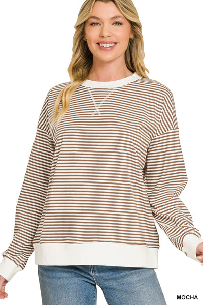 Weekend Stroll Striped Pullover