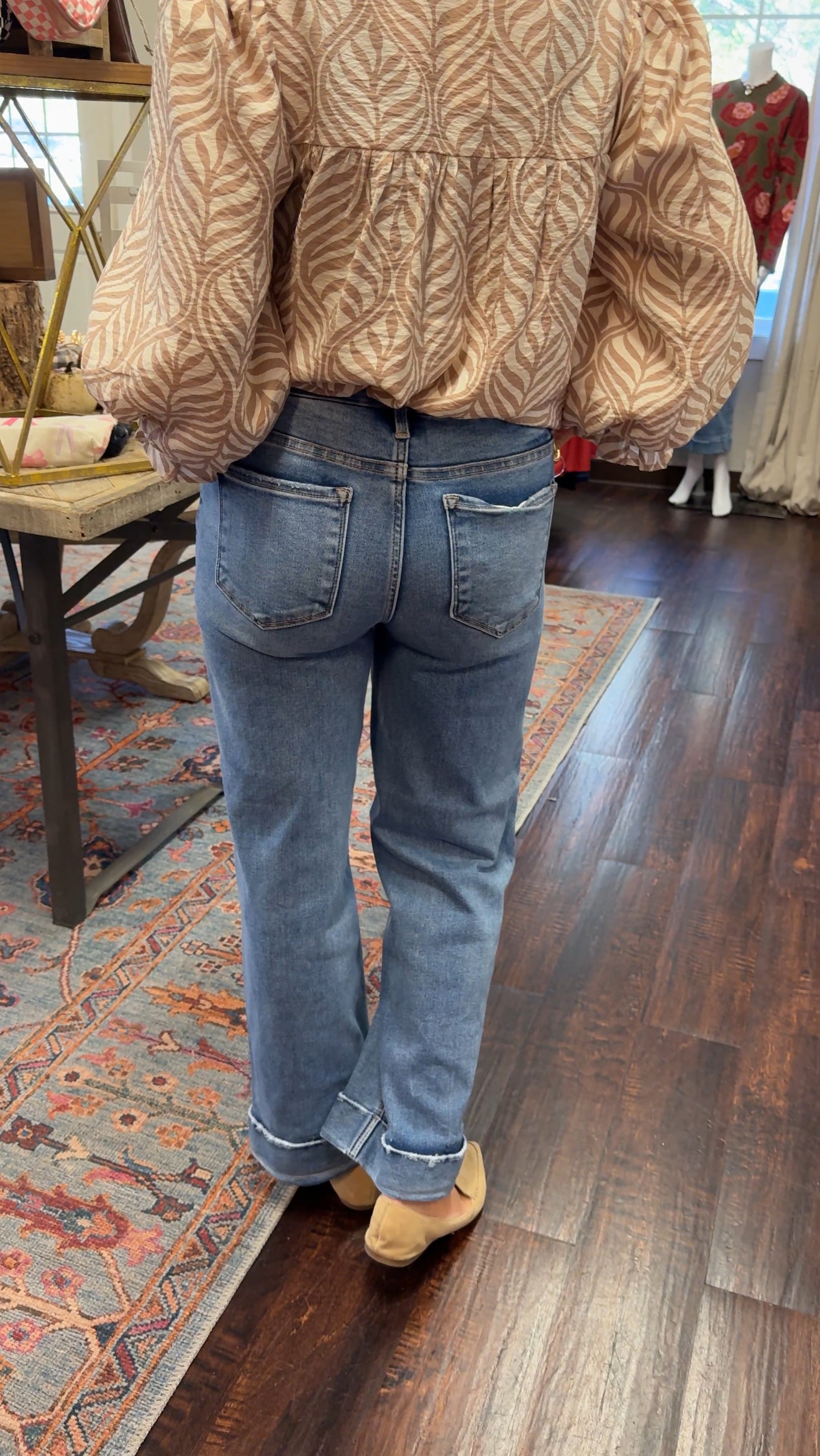 ***REORDER***Mid Rise Crop Straight Cuffed Jeans