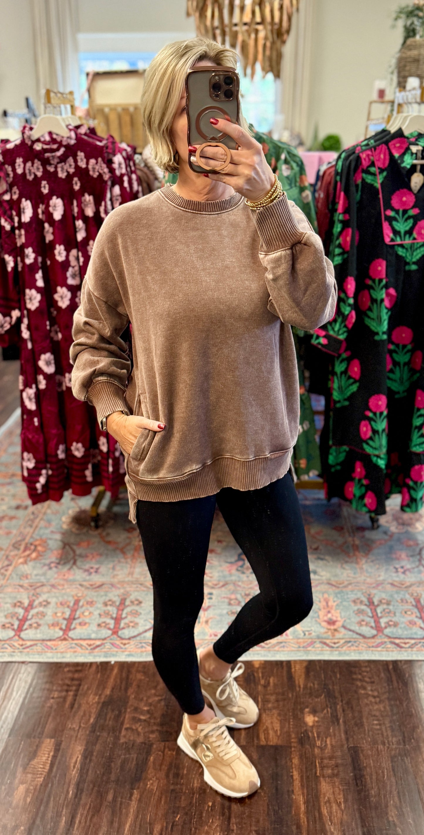 The Cozy Drift Acid-Wash Pullover (Multiple Color Options)