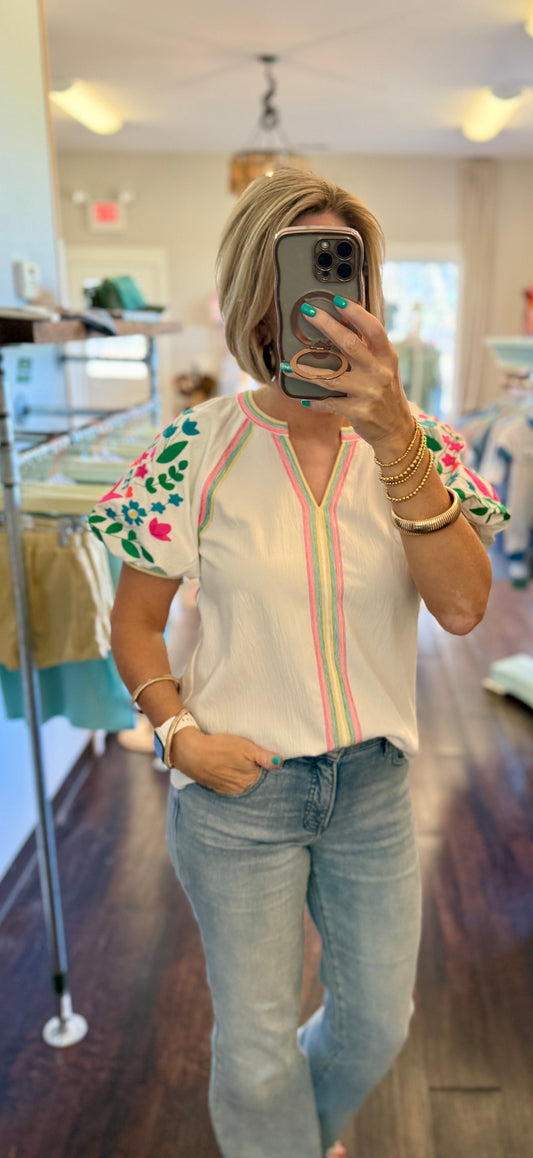 The Sweet Meadow Embroidered Top
