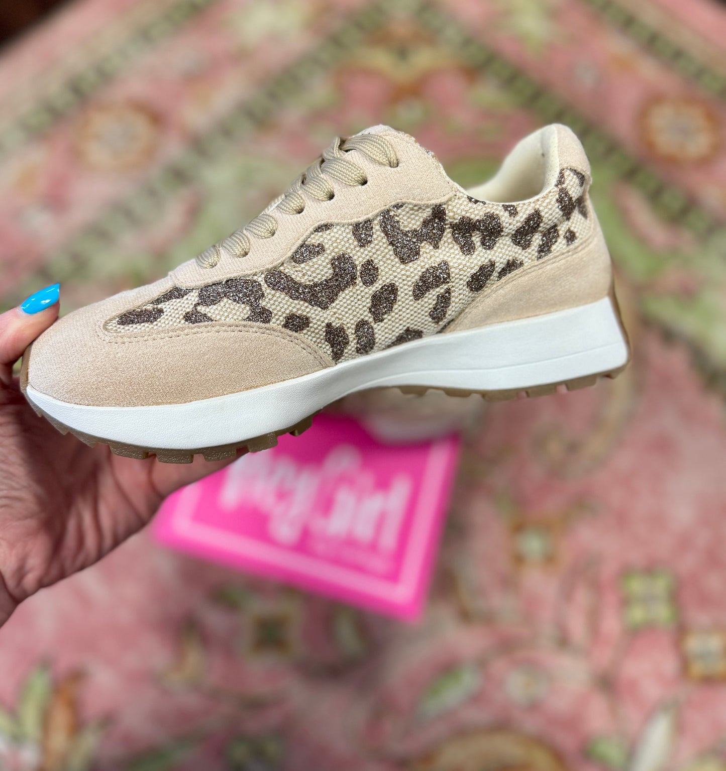 Corkys No Prob Sneaker Tan Sparkle Leopard