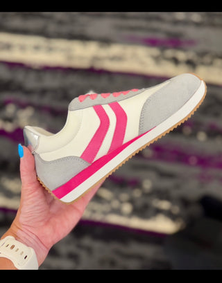 Corkys Grey Pink Combo Kickoff Sneakers