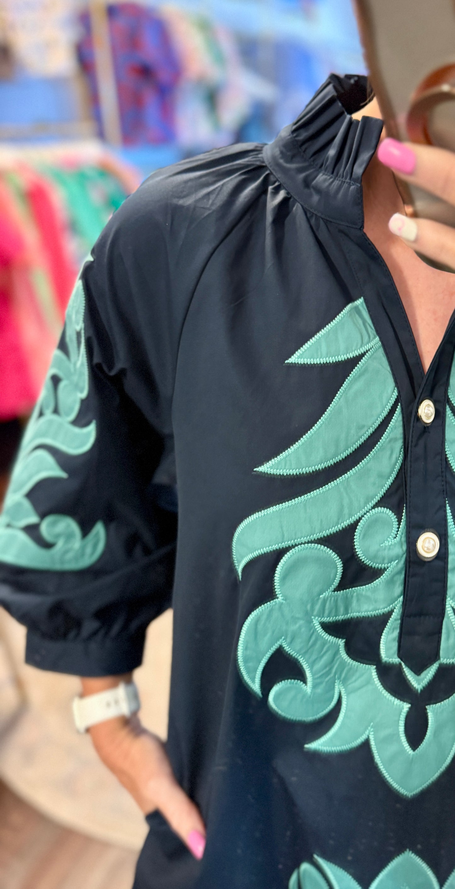 Emerald Elegance Shift Dress