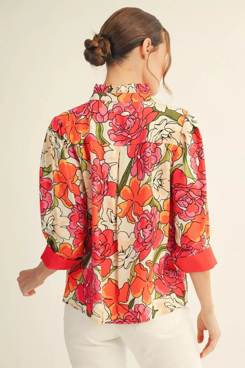 The Rose Bloom Button-Up Blouse