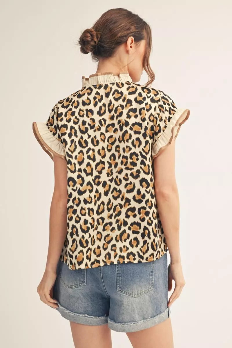 The Wild Ruffle Leopard Blouse