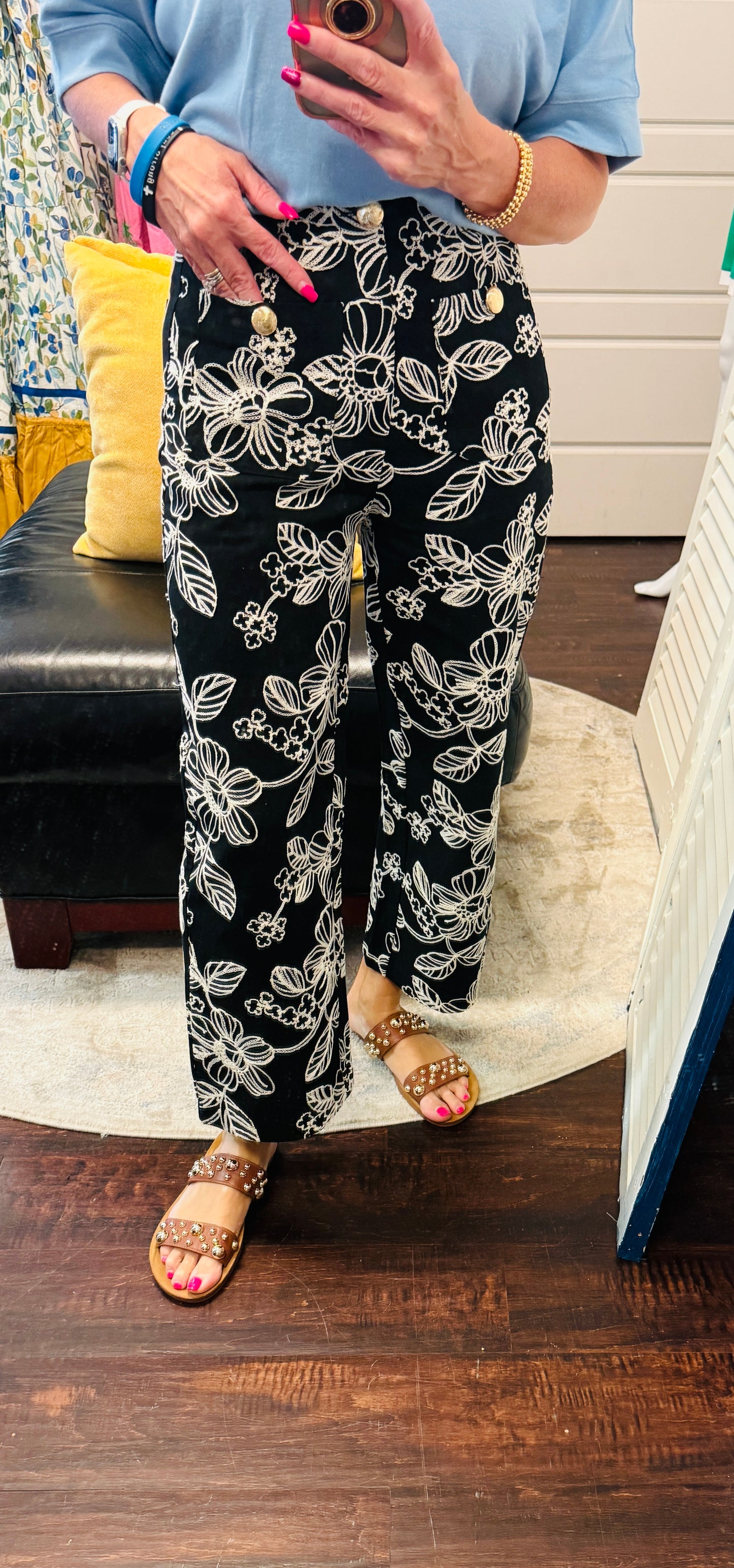 Briar Cropped Wide Leg Floral Pants