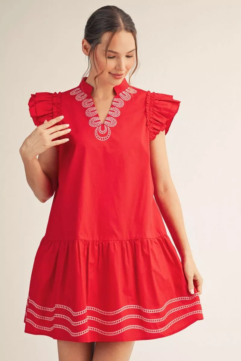 The Scarlet Charm Embroidered Dress