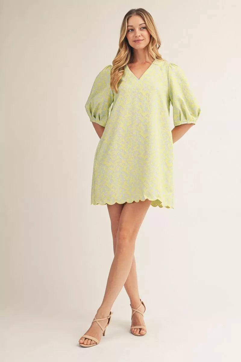 The Lemon Lime Puff Sleeve Dress