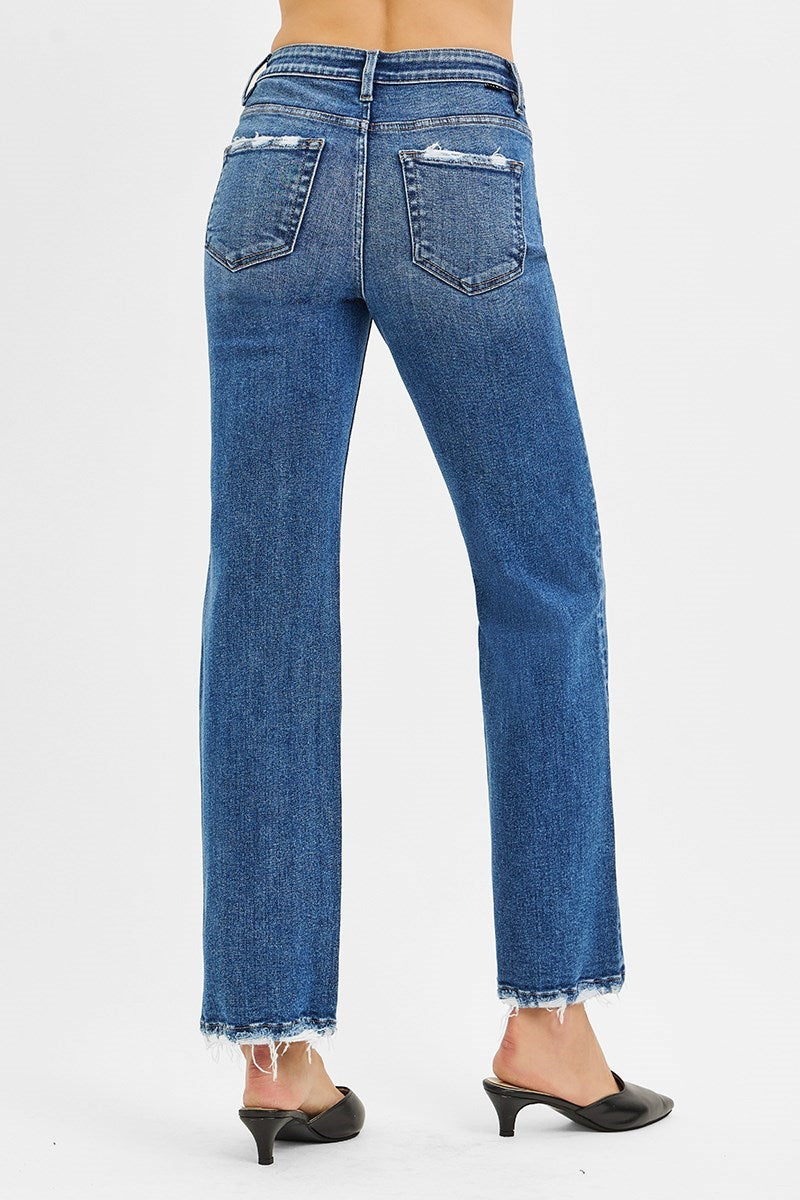 ***PREORDER RISEN JEANS***Tummy Control High Rise Straight Jeans