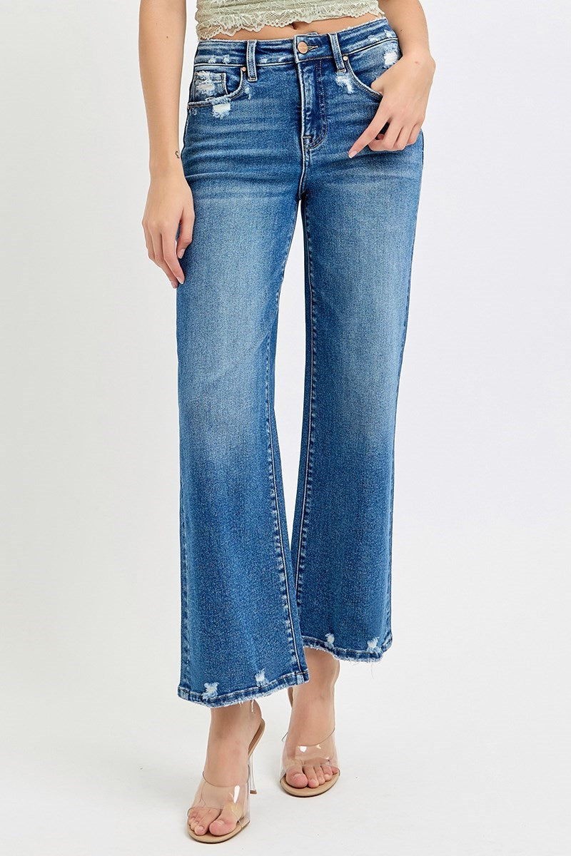 Risen Tummy Control High Rise Crop Jeans