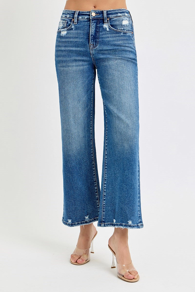 Risen Tummy Control High Rise Crop Jeans