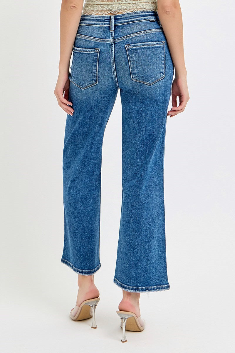 Risen Tummy Control High Rise Crop Jeans