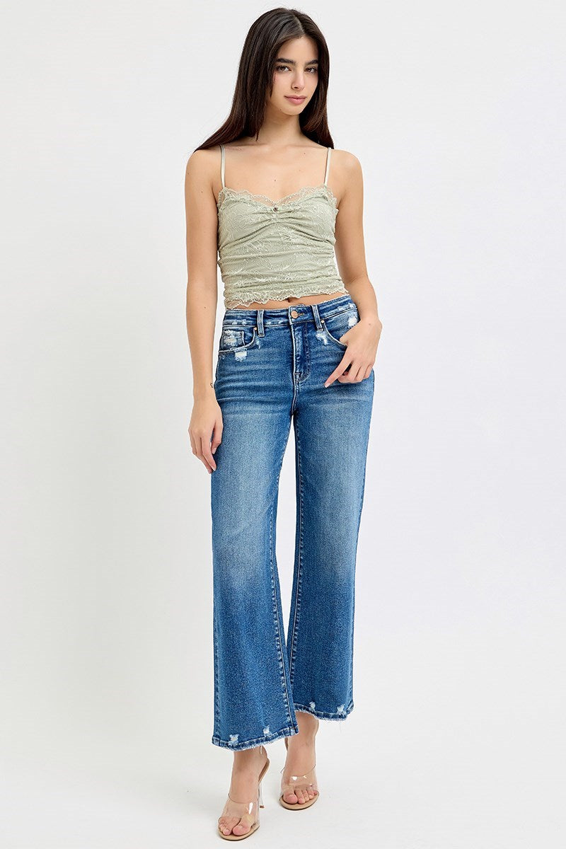 Risen Tummy Control High Rise Crop Jeans