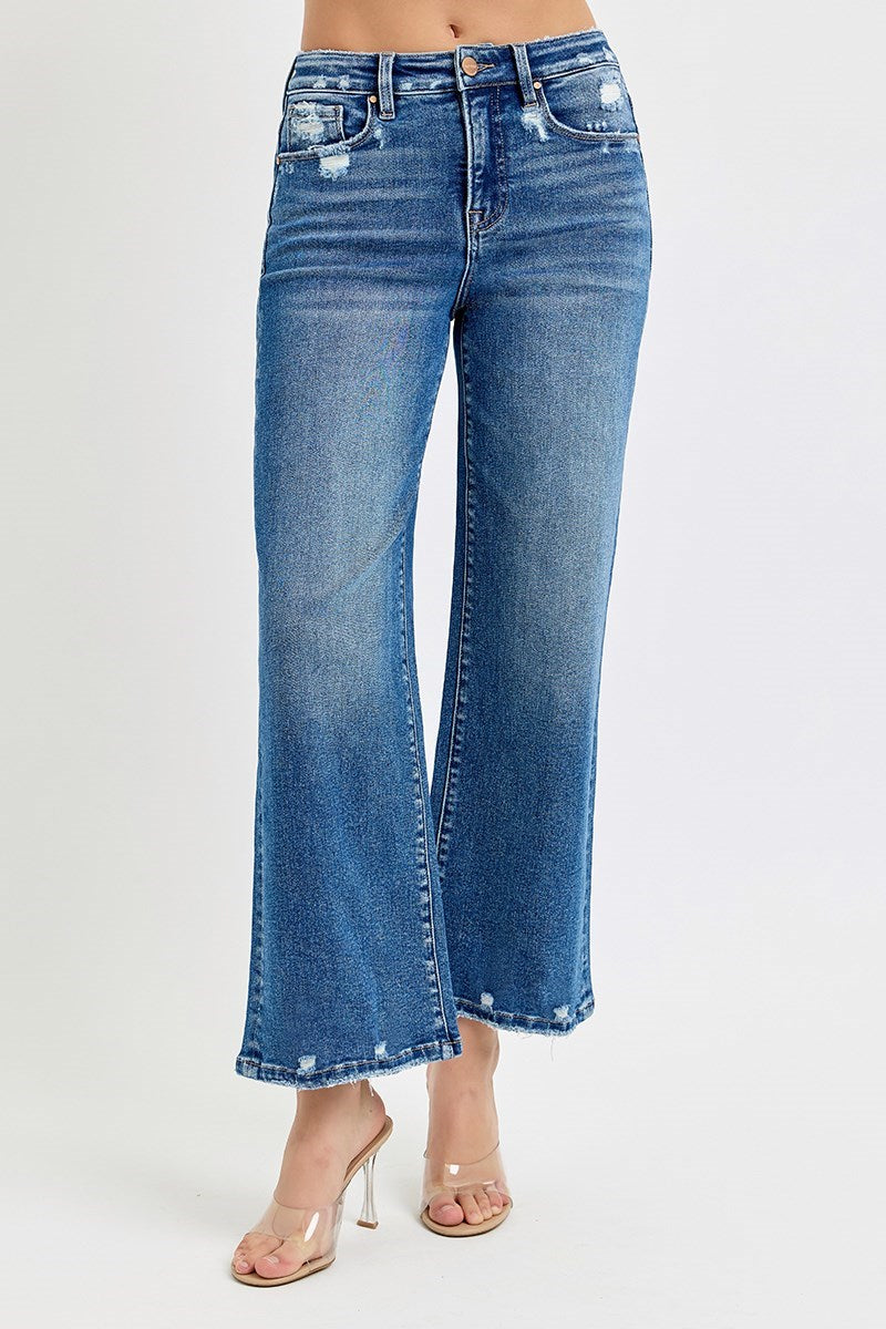 Risen Tummy Control High Rise Crop Jeans