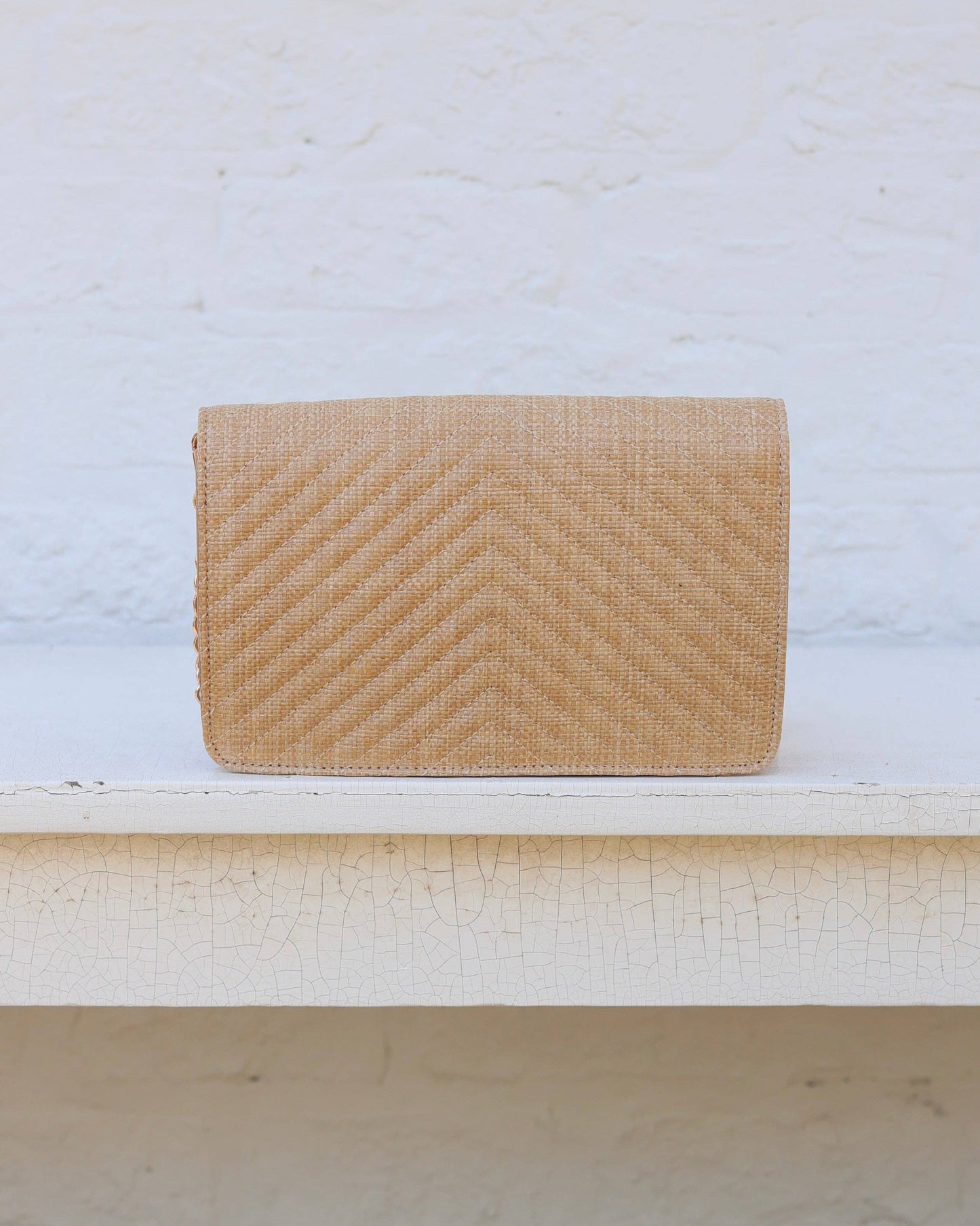 Caroline Hill - Bryn Clutch/Crossbody Natural VQ: Default