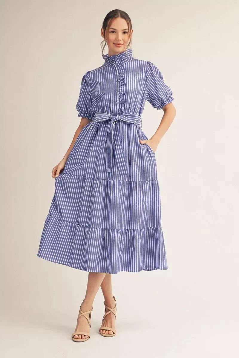 The Bluebell Stripe Midi Dress