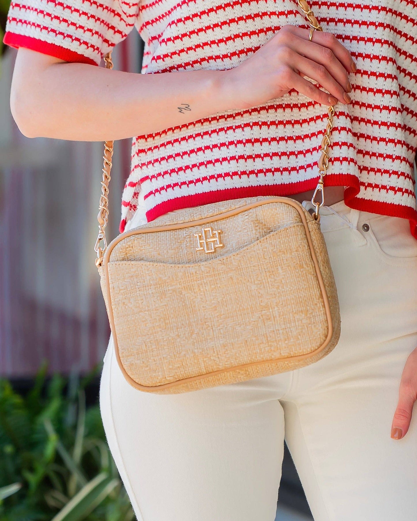 Caroline Hill - Fiona Crossbody Natural Lattice: Default