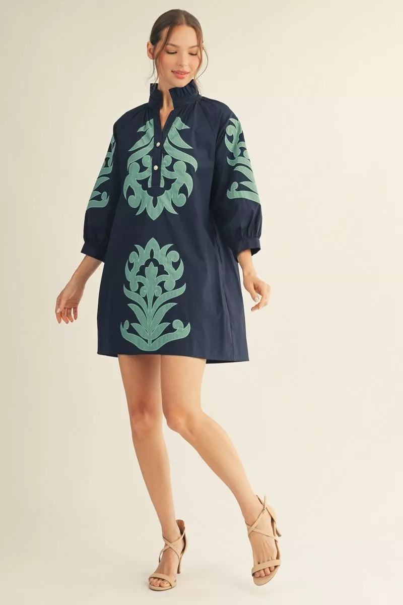 Emerald Elegance Shift Dress