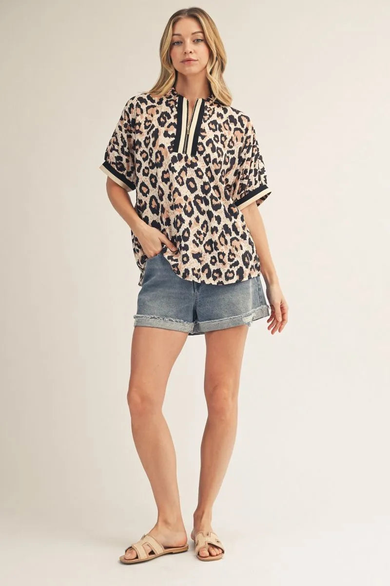 Wild Side Zip Top