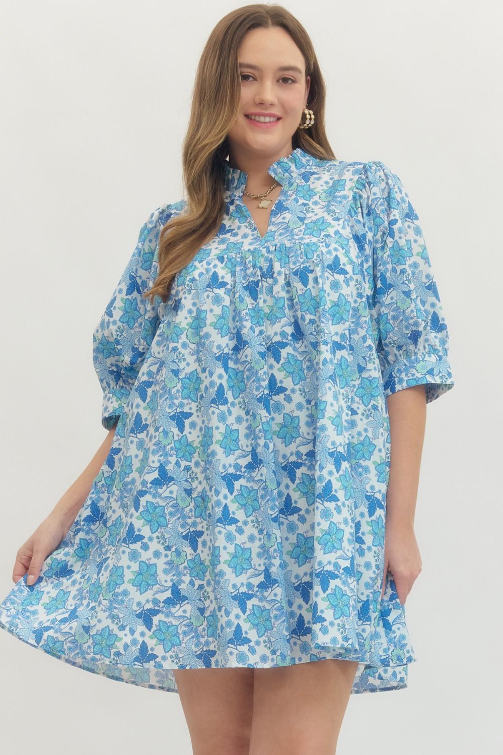 The Blue Meadow Babydoll Dress - Curvy