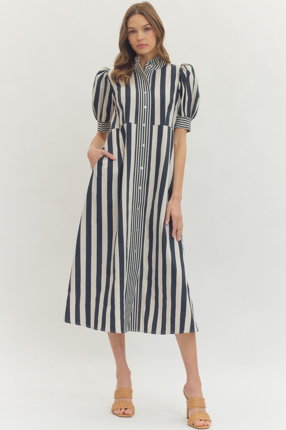 The Harbor Stripe Midi Dress