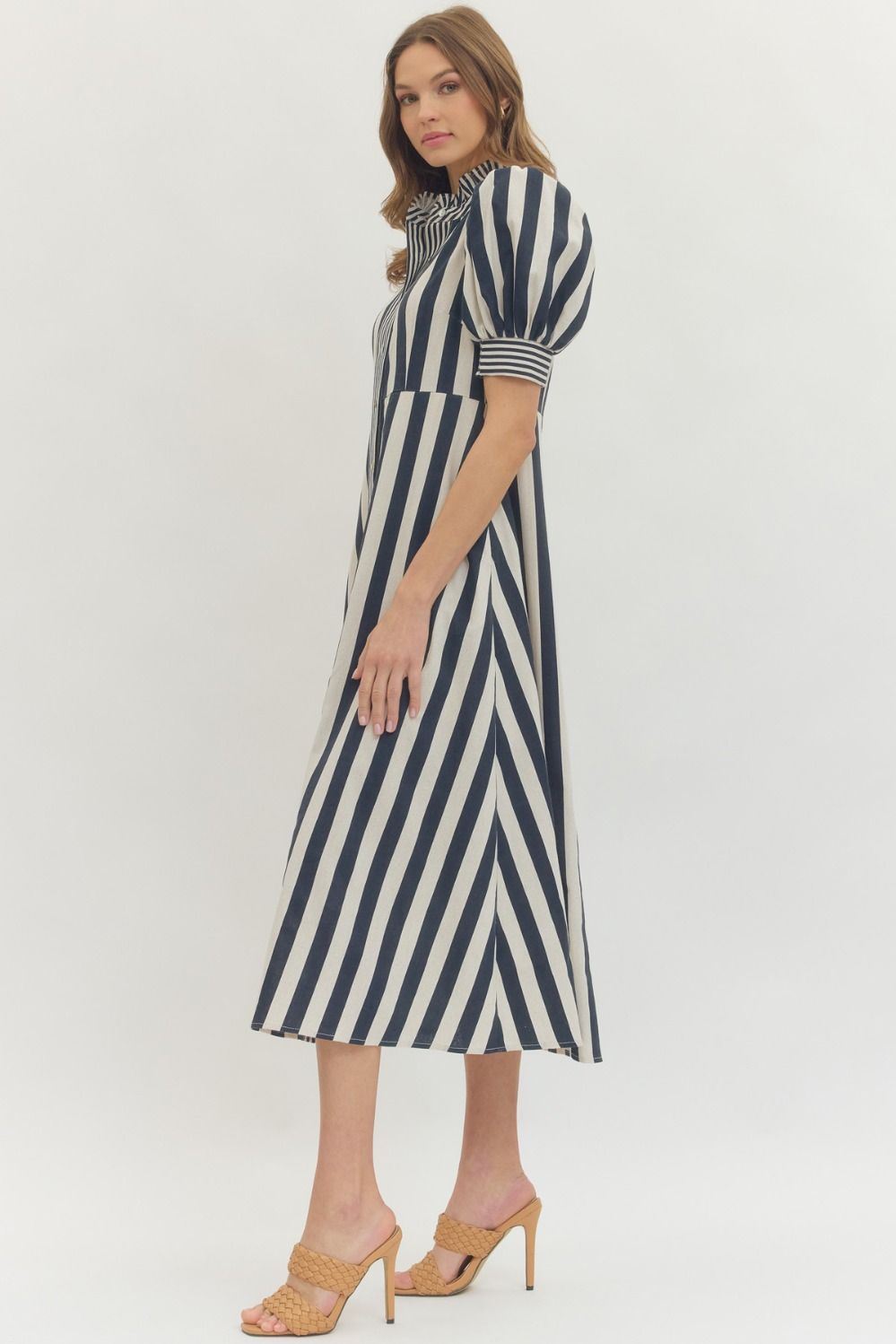 The Harbor Stripe Midi Dress