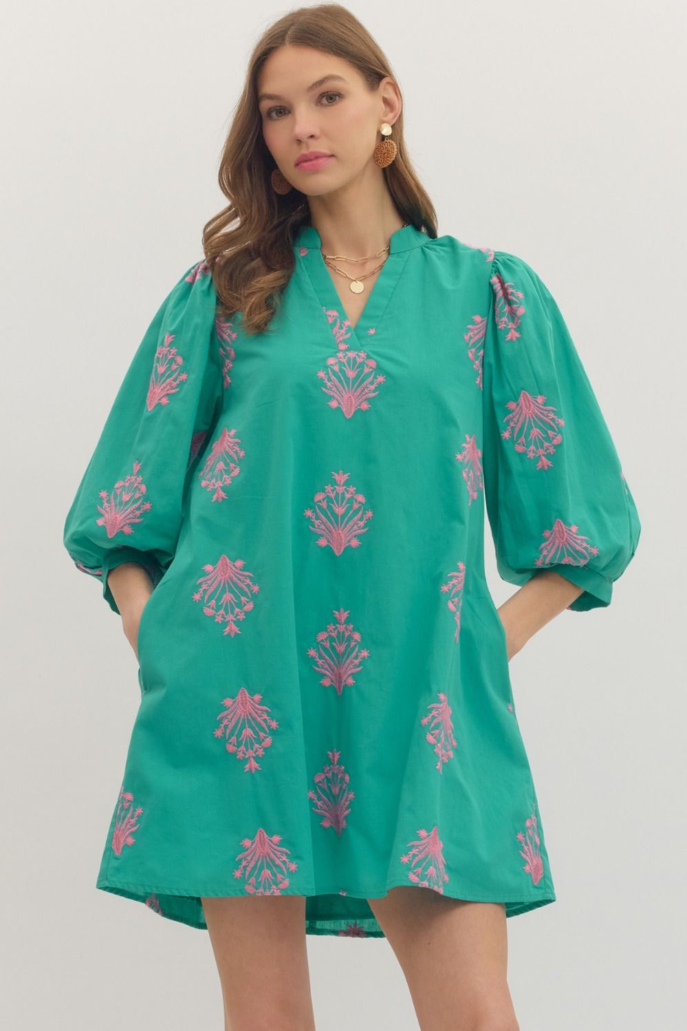 The Palm Embroidered Dress