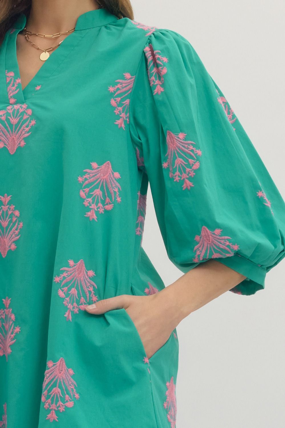The Palm Embroidered Dress
