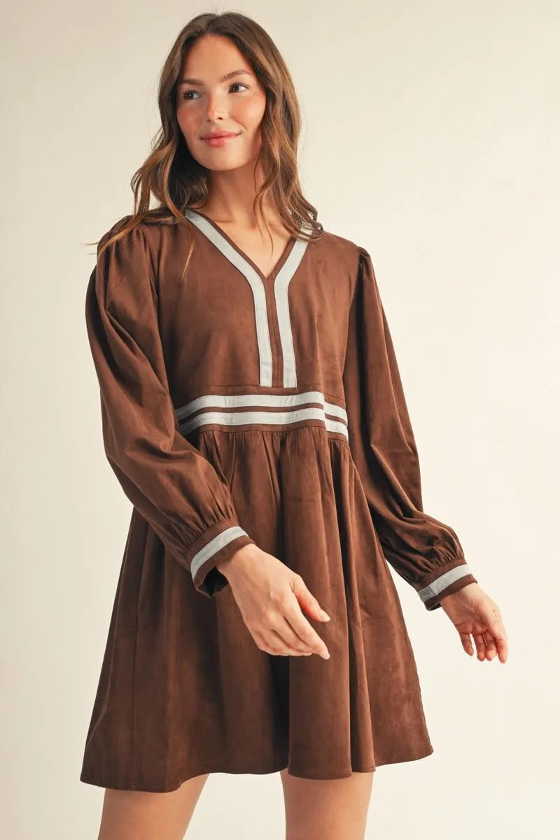 The Sunday Best Suede Dress – Chocolate
