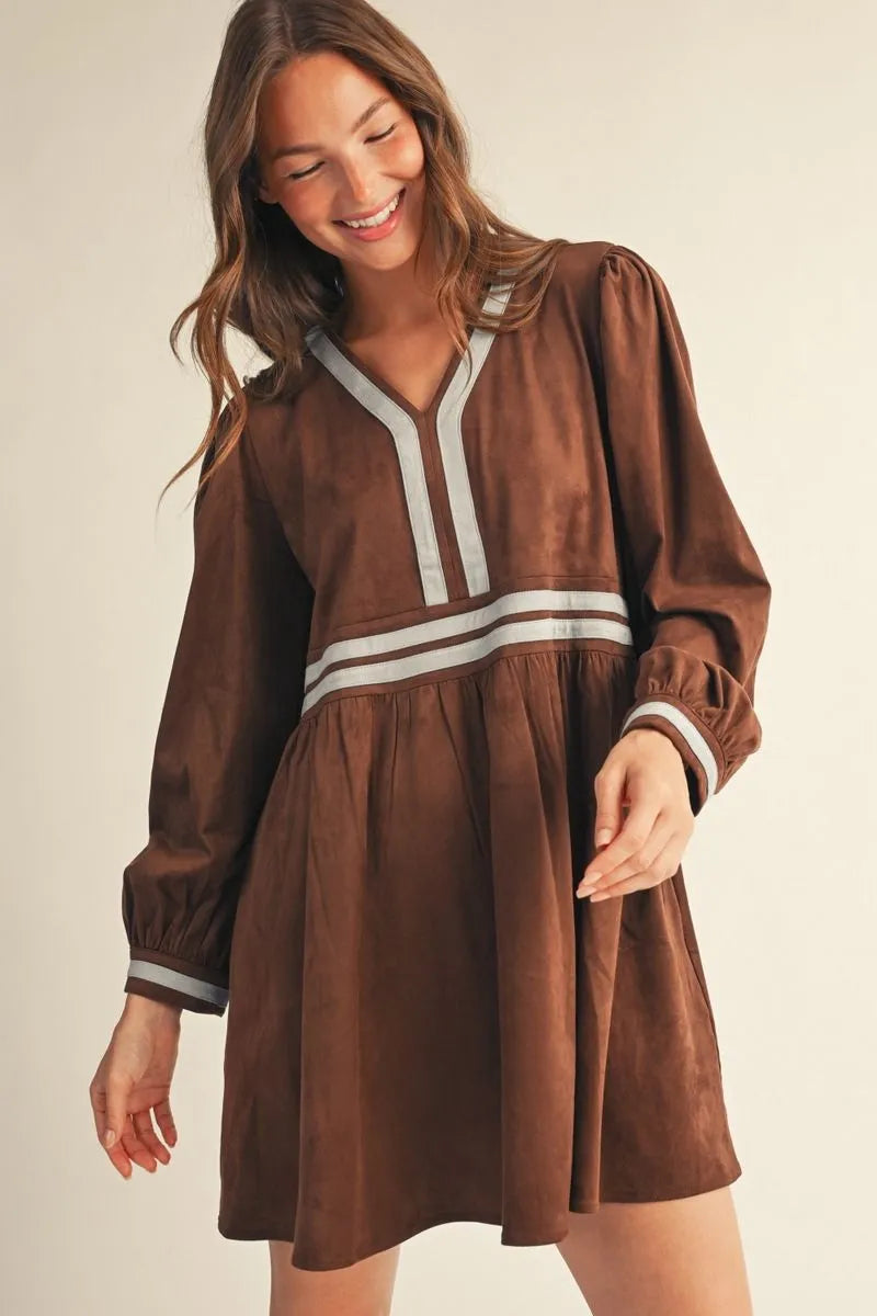 The Sunday Best Suede Dress – Chocolate